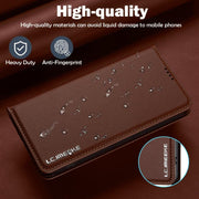 For iPhone 16e LC.IMEEKE L1 Series Frosted Fine Texture PU Phone Case(Brown)