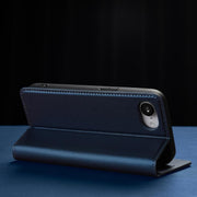 For iPhone 16e LC.IMEEKE L1 Series Frosted Fine Texture PU Phone Case(Blue)
