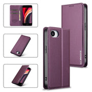 For iPhone 16e LC.IMEEKE L1 Series Frosted Fine Texture PU Phone Case(Purple)