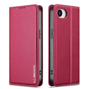 For iPhone 16e LC.IMEEKE L1 Series Frosted Fine Texture PU Phone Case(Red)