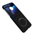 For Motorola Razr 50 Carbon Fiber Texture MagSafe Magnetic Phone Case(Black Blue) - Motorola Cases by PMC TechLife | Online Shopping South Africa | PMC TechLife | Buy Now Pay Later Mobicred