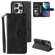 For iPhone 16 Pro Nail Skin Feel Stitching Calf Texture Leather Phone Case(Black) - iPhone 16 Pro Cases by PMC TechLife | Online Shopping South Africa | PMC TechLife | Buy Now Pay Later Mobicred