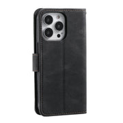 For iPhone 16 Pro Nail Skin Feel Stitching Calf Texture Leather Phone Case(Black)