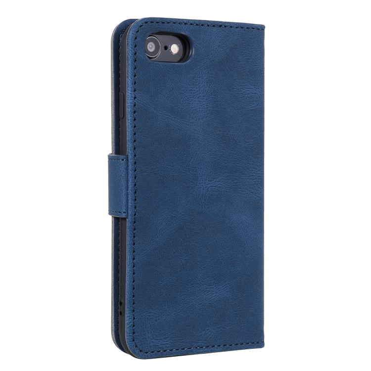 For iPhone 16e Nail Skin Feel Stitching Calf Texture Leather Phone Case(Blue) - iPhone 16e Cases by PMC TechLife | Online Shopping South Africa | PMC TechLife | Buy Now Pay Later Mobicred