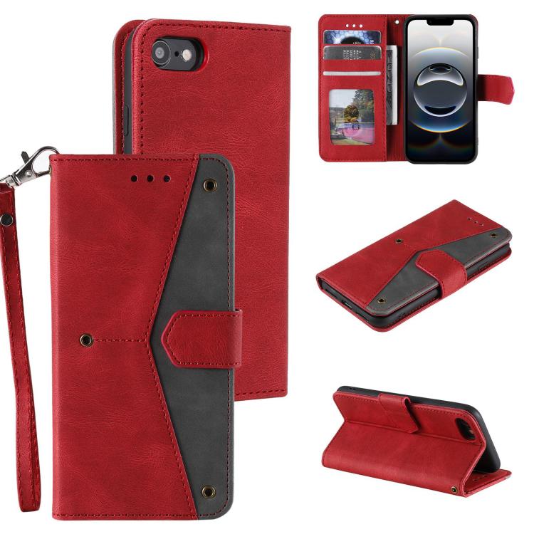 For iPhone 16e Nail Skin Feel Stitching Calf Texture Leather Phone Case(Red) - iPhone 16e Cases by PMC TechLife | Online Shopping South Africa | PMC TechLife | Buy Now Pay Later Mobicred