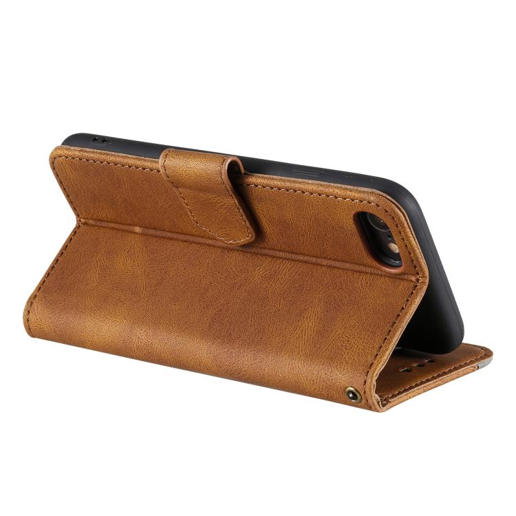 For iPhone 16e Nail Skin Feel Stitching Calf Texture Leather Phone Case(Brown) - iPhone 16e Cases by PMC TechLife | Online Shopping South Africa | PMC TechLife | Buy Now Pay Later Mobicred