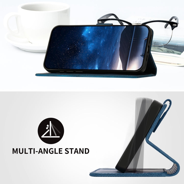 For iPhone 16e YX0080 Grid Butterfly Embossed Pattern Flip Leather Phone Case with Lanyard(Dark Blue) - iPhone 16e Cases by PMC TechLife | Online Shopping South Africa | PMC TechLife | Buy Now Pay Later Mobicred