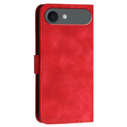For iPhone 17 Air YX0080 Grid Butterfly Embossed Pattern Flip Leather Phone Case with Lanyard(Red)