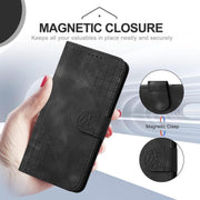 For iPhone 17 Air YX0080 Grid Butterfly Embossed Pattern Flip Leather Phone Case with Lanyard(Black)