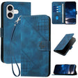 For iPhone 17 YX0080 Grid Butterfly Embossed Pattern Flip Leather Phone Case with Lanyard(Dark Blue) - free shipping - PMc TechLife - Order now!