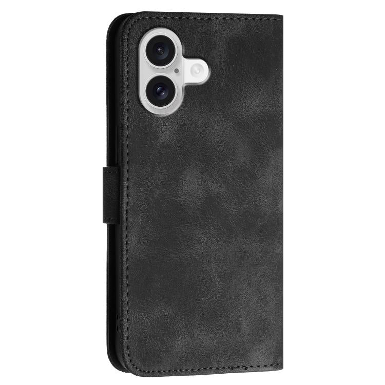 For iPhone 17 YX0080 Grid Butterfly Embossed Pattern Flip Leather Phone Case with Lanyard(Black) - free shipping - PMc TechLife - Order now!