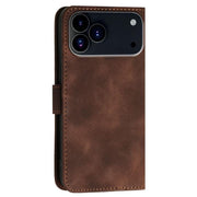 For iPhone 17 Pro Max YX0080 Grid Butterfly Embossed Pattern Flip Leather Phone Case with Lanyard(Coffee)