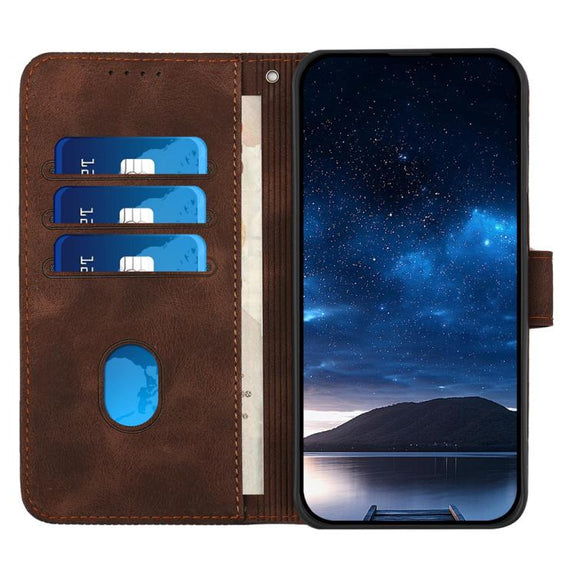 For iPhone 17 Pro Max YX0080 Grid Butterfly Embossed Pattern Flip Leather Phone Case with Lanyard(Coffee)