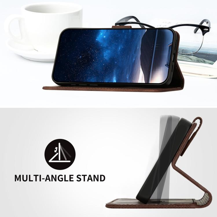 For iPhone 17 Pro Max YX0080 Grid Butterfly Embossed Pattern Flip Leather Phone Case with Lanyard(Coffee)