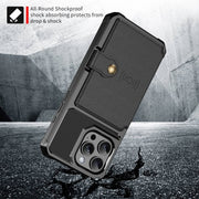 For iPhone 16 Pro Magnetic Wallet Card Bag Leather Phone Case(Black)