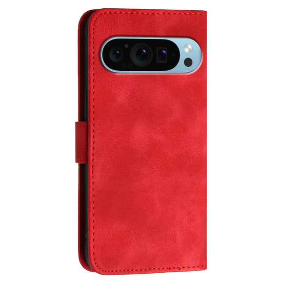 For Google Pixel 9 Pro XL YX0080 Grid Butterfly Embossed Pattern Flip Leather Phone Case with Lanyard(Red)