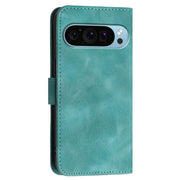 For Google Pixel 9 Pro XL YX0080 Grid Butterfly Embossed Pattern Flip Leather Phone Case with Lanyard(Light Blue)