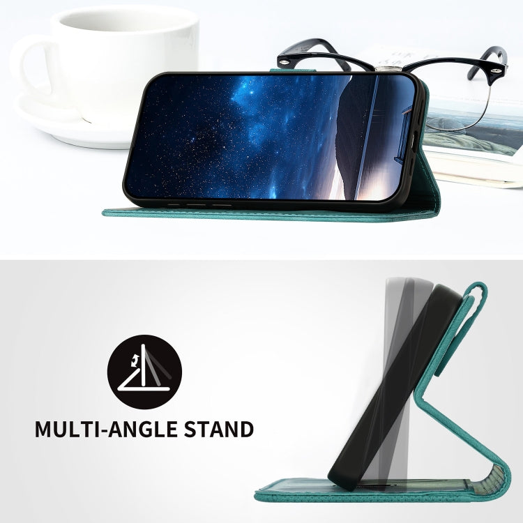 For Google Pixel 9 Pro XL YX0080 Grid Butterfly Embossed Pattern Flip Leather Phone Case with Lanyard(Light Blue) - Google Cases by PMC TechLife | Online Shopping South Africa | PMC TechLife | Buy Now Pay Later Mobicred