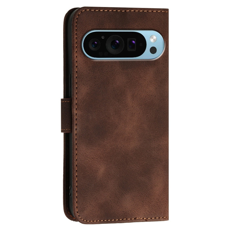 For Google Pixel 9 / 9 Pro YX0080 Grid Butterfly Embossed Pattern Flip Leather Phone Case with Lanyard(Coffee) - Google Cases by PMC TechLife | Online Shopping South Africa | PMC TechLife | Buy Now Pay Later Mobicred