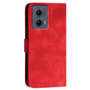 For Motorola Edge 2024 5G Global YX0080 Grid Butterfly Embossed Pattern Flip Leather Phone Case with Lanyard(Red)