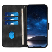 For Motorola Edge 2024 5G Global YX0080 Grid Butterfly Embossed Pattern Flip Leather Phone Case with Lanyard(Black)