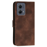 For Motorola Edge 2024 5G Global YX0080 Grid Butterfly Embossed Pattern Flip Leather Phone Case with Lanyard(Coffee)