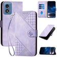 For Motorola Moto G Play 4G 2024 Grid Butterfly Embossed Pattern Leather Phone Case with Lanyard(Light Purple) - free shipping - PMC Jewellery - Order now!