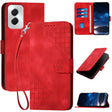 For Motorola Moto G Power 5G 2024 YX0080 Grid Butterfly Embossed Pattern Flip Leather Phone Case with Lanyard(Red) - Motorola Cases by PMC Jewellery | Online Shopping South Africa | PMC Jewellery | Buy Now Pay Later Mobicred
