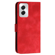 For Motorola Moto G Power 5G 2024 YX0080 Grid Butterfly Embossed Pattern Flip Leather Phone Case with Lanyard(Red)