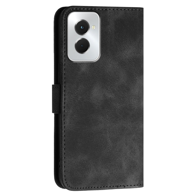 For Motorola Moto G Power 5G 2024 YX0080 Grid Butterfly Embossed Pattern Flip Leather Phone Case with Lanyard(Black)