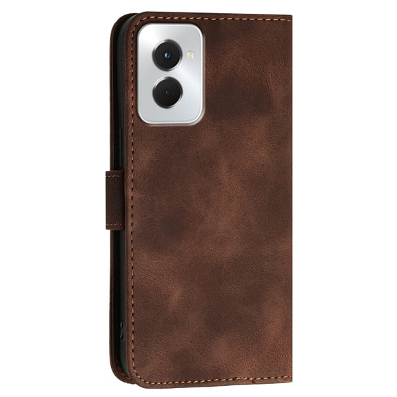 For Motorola Moto G Power 5G 2024 YX0080 Grid Butterfly Embossed Pattern Flip Leather Phone Case with Lanyard(Coffee)