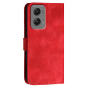 For Motorola Moto G Stylus 5G 2024 YX0080 Grid Butterfly Embossed Pattern Flip Leather Phone Case with Lanyard(Red)