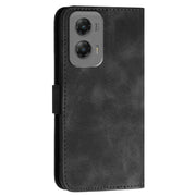 For Motorola Moto G Stylus 5G 2024 YX0080 Grid Butterfly Embossed Pattern Flip Leather Phone Case with Lanyard(Black)