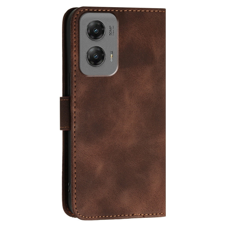 For Motorola Moto G Stylus 5G 2024 YX0080 Grid Butterfly Embossed Pattern Flip Leather Phone Case with Lanyard(Coffee) - Motorola Cases by PMC Jewellery | Online Shopping South Africa | PMC Jewellery | Buy Now Pay Later Mobicred