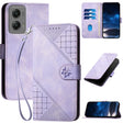 For Motorola Moto G Stylus 5G 2024 YX0080 Grid Butterfly Embossed Pattern Flip Leather Phone Case with Lanyard(Light Purple) - Motorola Cases by PMC Jewellery | Online Shopping South Africa | PMC Jewellery | Buy Now Pay Later Mobicred