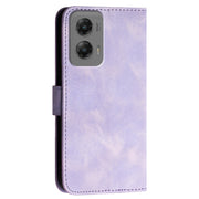 For Motorola Moto G Stylus 5G 2024 YX0080 Grid Butterfly Embossed Pattern Flip Leather Phone Case with Lanyard(Light Purple)