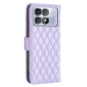 For Redmi K70 Ultra Diamond Lattice Wallet Flip Leather Phone Case(Purple)