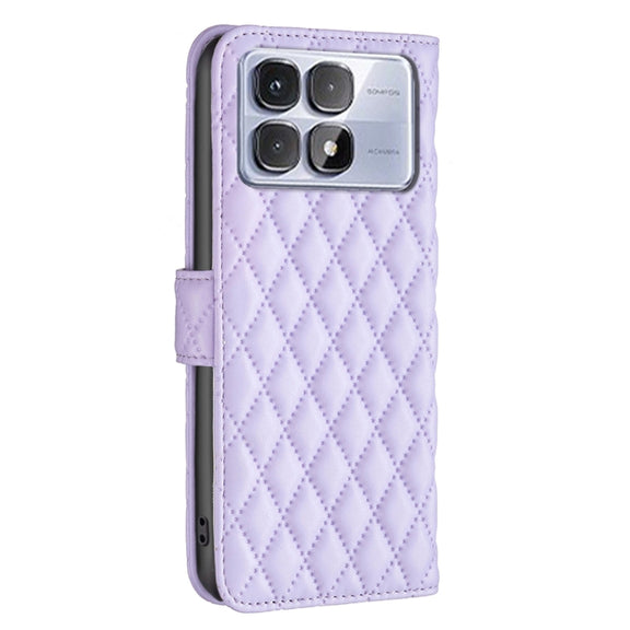 For Redmi K70 Ultra Diamond Lattice Wallet Flip Leather Phone Case(Purple)