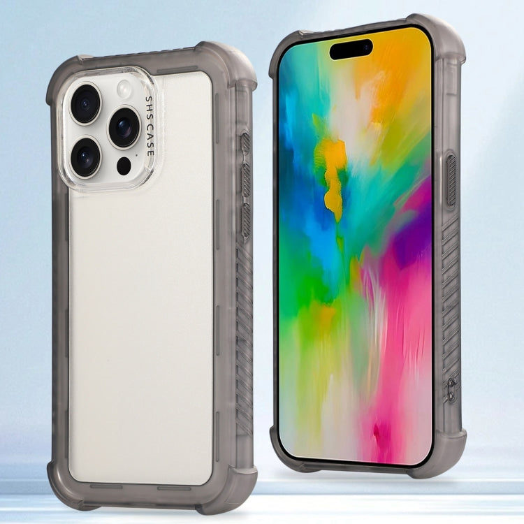 For iPhone 16 Pro Transparent Matte TPU Hybrid PC 3-in-1 Phone Case(Grey) - iPhone 16 Pro Cases by PMC TechLife | Online Shopping South Africa | PMC TechLife | Buy Now Pay Later Mobicred