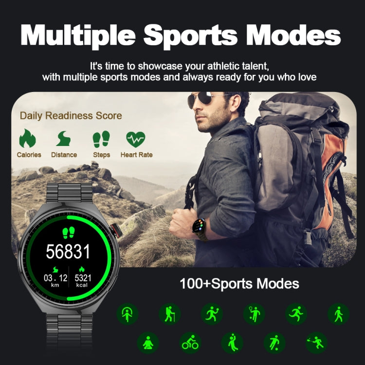 LF38 1.6 inch IPS Screen Steel Strap Smart Watch Supports Blood Oxygen Monitoring(Silver)
