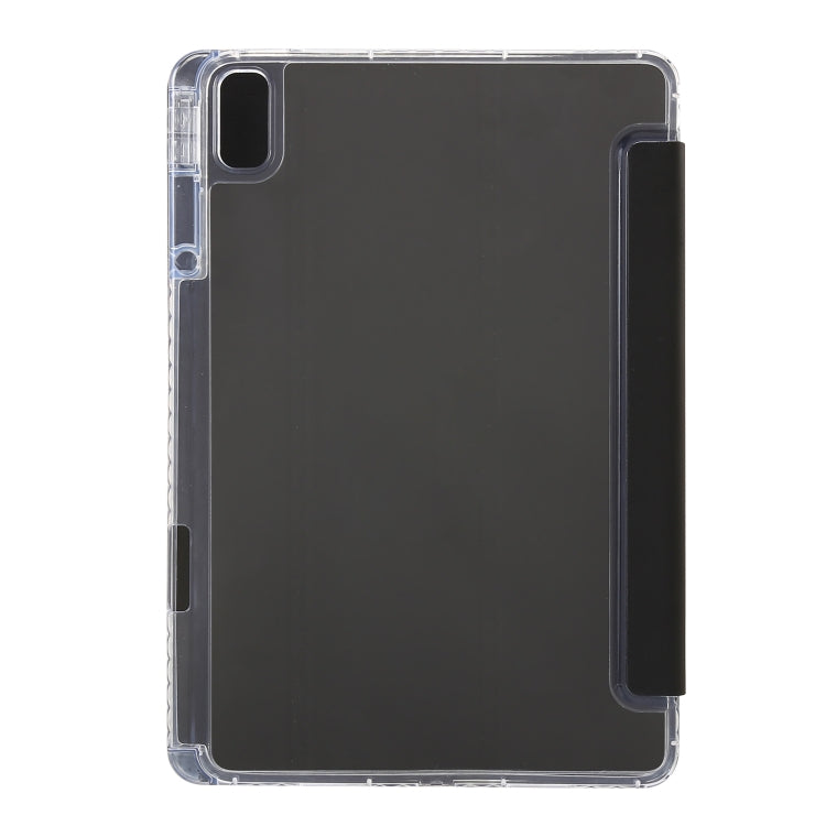 For Huawei Matepad SE 11 2024 Clear Acrylic 3-Fold Leather Tablet Case(Black)