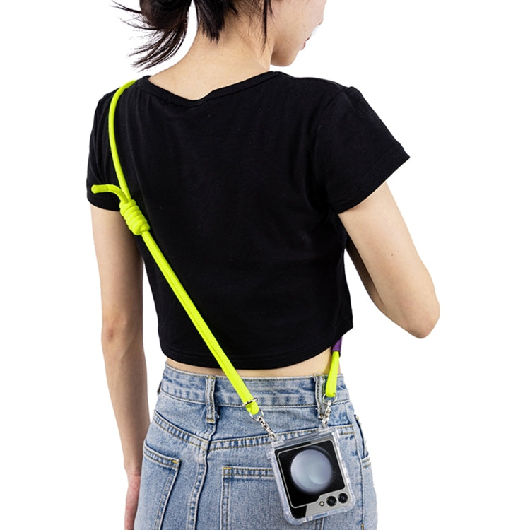 For Samsung Galaxy Z Flip6 GKK Airbag Hinge Full Coverage Phone Case with Crossbody Rope(Yellow)