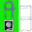 For Samsung Galaxy Z Flip6 / Flip7 FE GKK Airbag Hinge Full Coverage Phone Case with Crossbody Rope(Purple) - free shipping - PMC Jewellery - Order now!