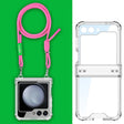 For Samsung Galaxy Z Flip5 GKK Airbag Hinge Full Coverage Phone Case with Crossbody Rope(Pink) - free shipping - PMC Jewellery - Order now!