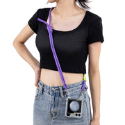 For Samsung Galaxy Z Flip5 GKK Airbag Hinge Full Coverage Phone Case with Crossbody Rope(Purple)