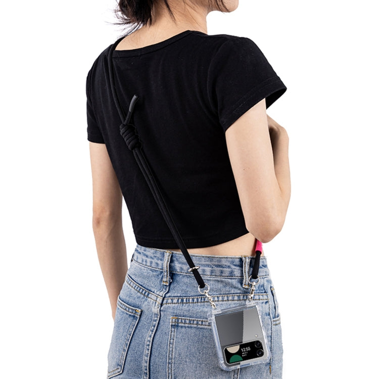 For Samsung Galaxy Z Flip4 GKK Airbag Hinge Full Coverage Phone Case with Crossbody Rope(Black) - free shipping - PMC Jewellery - Order now!