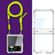 For Samsung Galaxy Z Flip4 GKK Airbag Hinge Full Coverage Phone Case with Crossbody Rope(Yellow) - free shipping - PMC Jewellery - Order now!