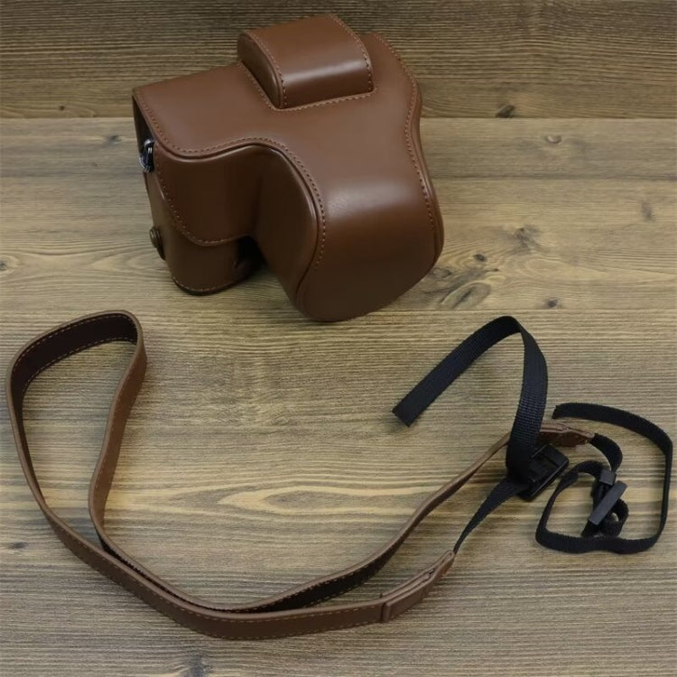 For FUJIFILM X-S20 Full Body Leather Camera Case Bag with Strap(Coffee) - Leather Bag by PMC Jewellery | Online Shopping South Africa | PMC Jewellery | Buy Now Pay Later Mobicred