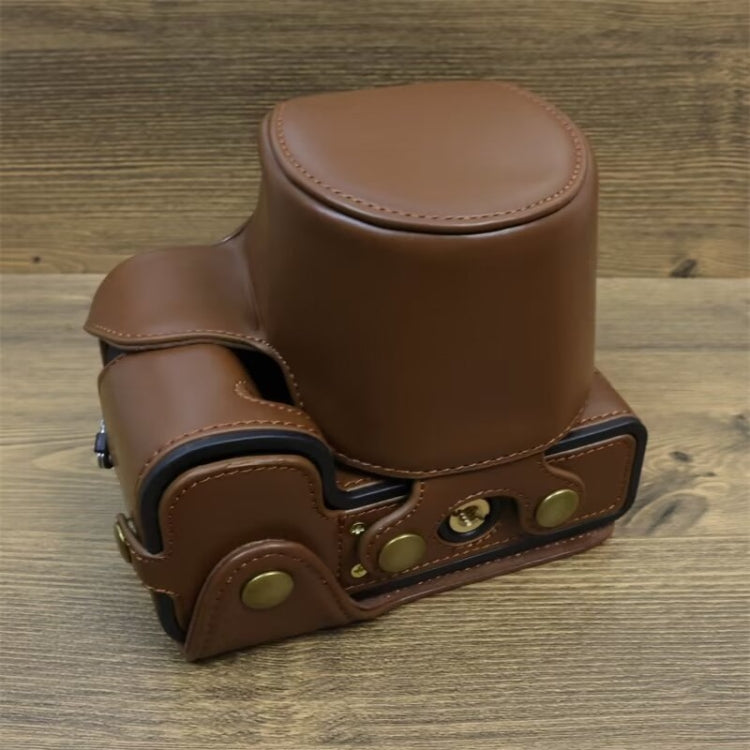 For FUJIFILM X-S20 Full Body Leather Camera Case Bag with Strap(Coffee) - Leather Bag by PMC Jewellery | Online Shopping South Africa | PMC Jewellery | Buy Now Pay Later Mobicred