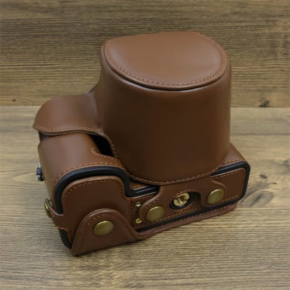 For FUJIFILM X-S20 Full Body Leather Camera Case Bag with Strap(Coffee) - Leather Bag by PMC Jewellery | Online Shopping South Africa | PMC Jewellery | Buy Now Pay Later Mobicred